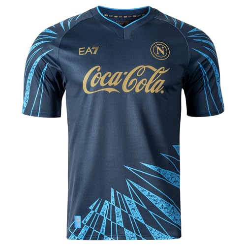SSC Napoli [EA7] SSC Napoli Maillot Pre-Match Bleu 2025/2026 Ea7 Maillot Unisexe - Adulte (Paquet...
