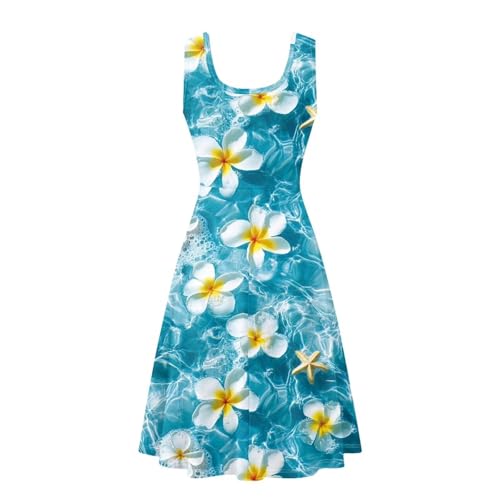 Image of Dreaweet Casual Sleeveless Dresses for Women Girls, Round Neck Tank Dresses with Pockets Summer Sundress Size XS-4XL