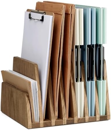 KIRIGEN Organizador de Correo de Madera para Escritorio, Archivad...