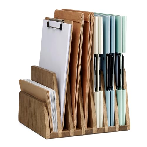 KIRIGEN Organizador de Correo de Madera para Escritorio, Archivad...