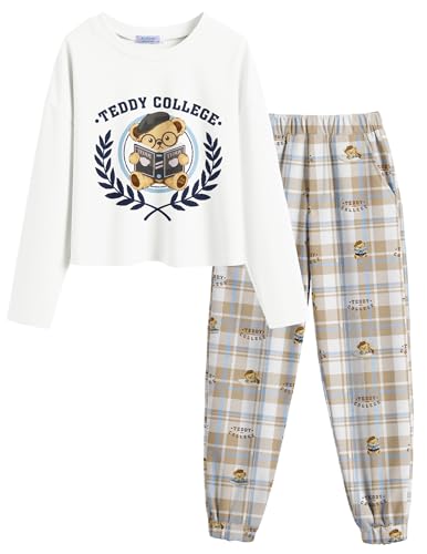 Image of Arshiner Girls 2 Piece Outfits Kids Trendy Tie Dye Sweatsuits Sets | Size 5-14Y, Girls 2-Piece Tracksuit Set, Tie Dye Print, Long Sleeve Top & Jogger Pants, Soft Polyester, Elastic Waistband