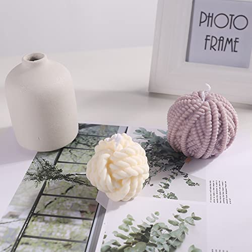 Topys 2-Pack Silicone Molds 3D Candle Molds, Coarse Yarn Ball Mold And Fine Yarn Ball Mold,Ball Of Yarn Design Fondant Mold For Candle Making And Baking Making Soap Wax Cake Mousse Ice Cream #TOP5