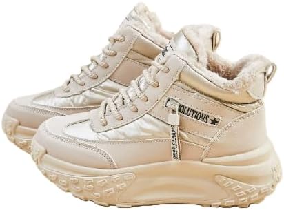 Womens Snow Boots Warm Winter Boots Ladies Fur Lined Ankle Boots Lace Up Outdoor Boots Anti-Slip Sneakers Waterproof Walking Shoes