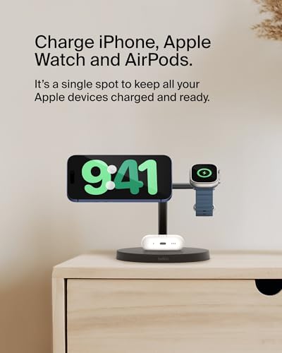 Belkin BoostCharge 3-in-1 MagSafe Charging Station (15W, iPhone/Watch/AirPods) — view 2