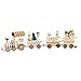 Holacha Pequeño Tren de Navidad, Decoraciones de Navidad Hecho de Maderas para Niños Jardín de Infancia Festivo (Blanco)