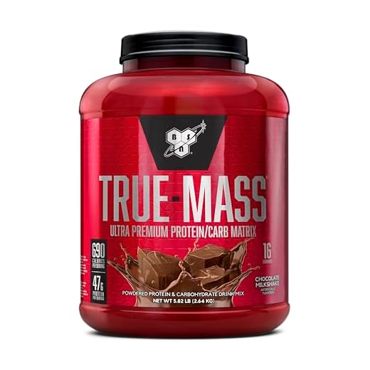 BSN True-Mass Weight Gainer Protein Powder, Choc Milkshake, 16 SRV
