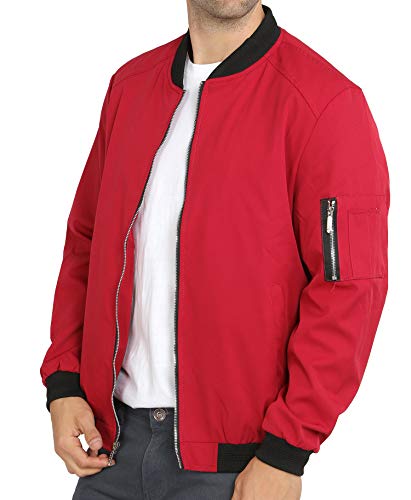 Wulful Mens Casual Lightweight Jacket Softshell Flight Bomber Jacket Varsity Windbreaker #TOP2