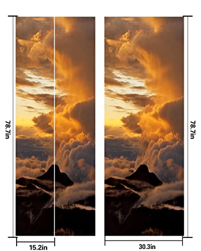 Door Sticker - Flfk 3D Door Mural Peel And Stick, Removable Self-Adhesive Sunset Door Wallpaper For Home Decor, 30.3 "W X 78.7 "L, Set Of 2 Sheets #TOP1