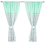 cortina para quarto de bebe verde Un juego de cortinas para la habitación de los niños en hermosos colores y patrones, para niñas y niños