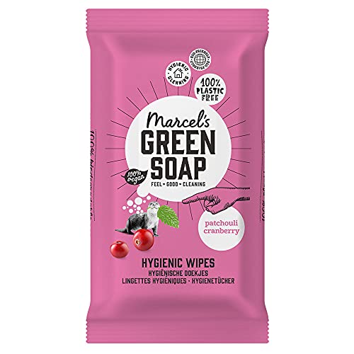 Marcel's Green Soap Toallitas húmedas higiénicas - 60 unidades - pachuli & arándano - basadas en plantas - respetuoso con el medio ambiente Cover