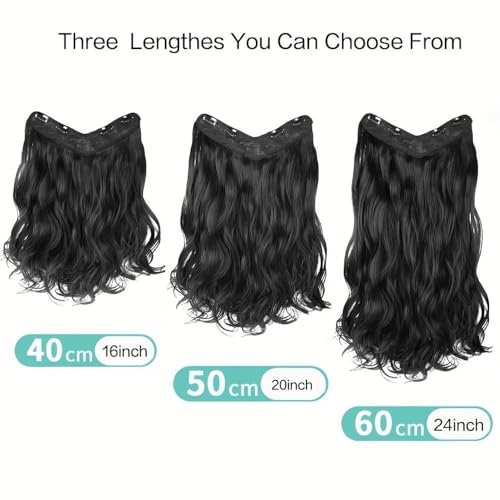Extensiones de cabello con clip de 1 pieza, formato en forma de U de cabeza completa ondulado largo 5
