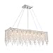 Siljoy Modern Rectangular Crystal Chandelier, L47 Luxury K9 Raindrop Pendant Lighting Rectangle Linear Hanging Ceiling Light Fixture for Dining Room Kitchen Island, 10-Lights