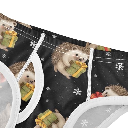 CHIFIGNO Boy Briefs Cotton Underwear Printed Breathable Toddler Boy Underwear Briefs, Cute Hedgehog Black4