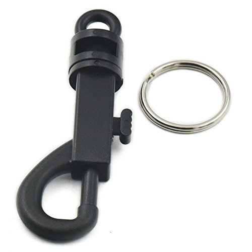 Fujiyuan Kunststoff-Karabinerhaken, für Schlüsselanhänger und Verschlüsse, mit Drehgelenk, 75 mm, Schwarz, 20 Stück, plastik, Schwarz , 75mm 3"(with key ring) Cover