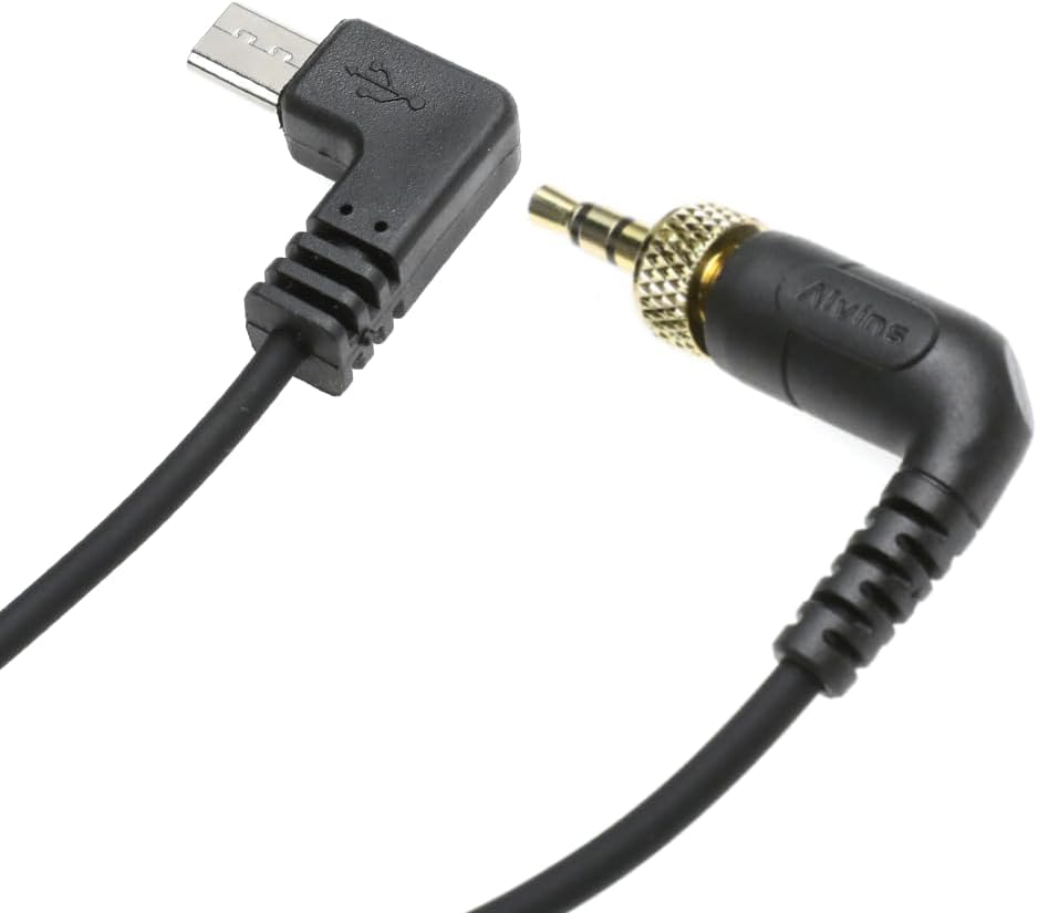 Alvin's Cables Timecode Cable for Sony FX3| FX30| A7S3| A1 Camera, Locking 3.5mm TRS to Micro USB Timecode Cable for Deity TC-1 Timecode Generator 35cm| 13.8in