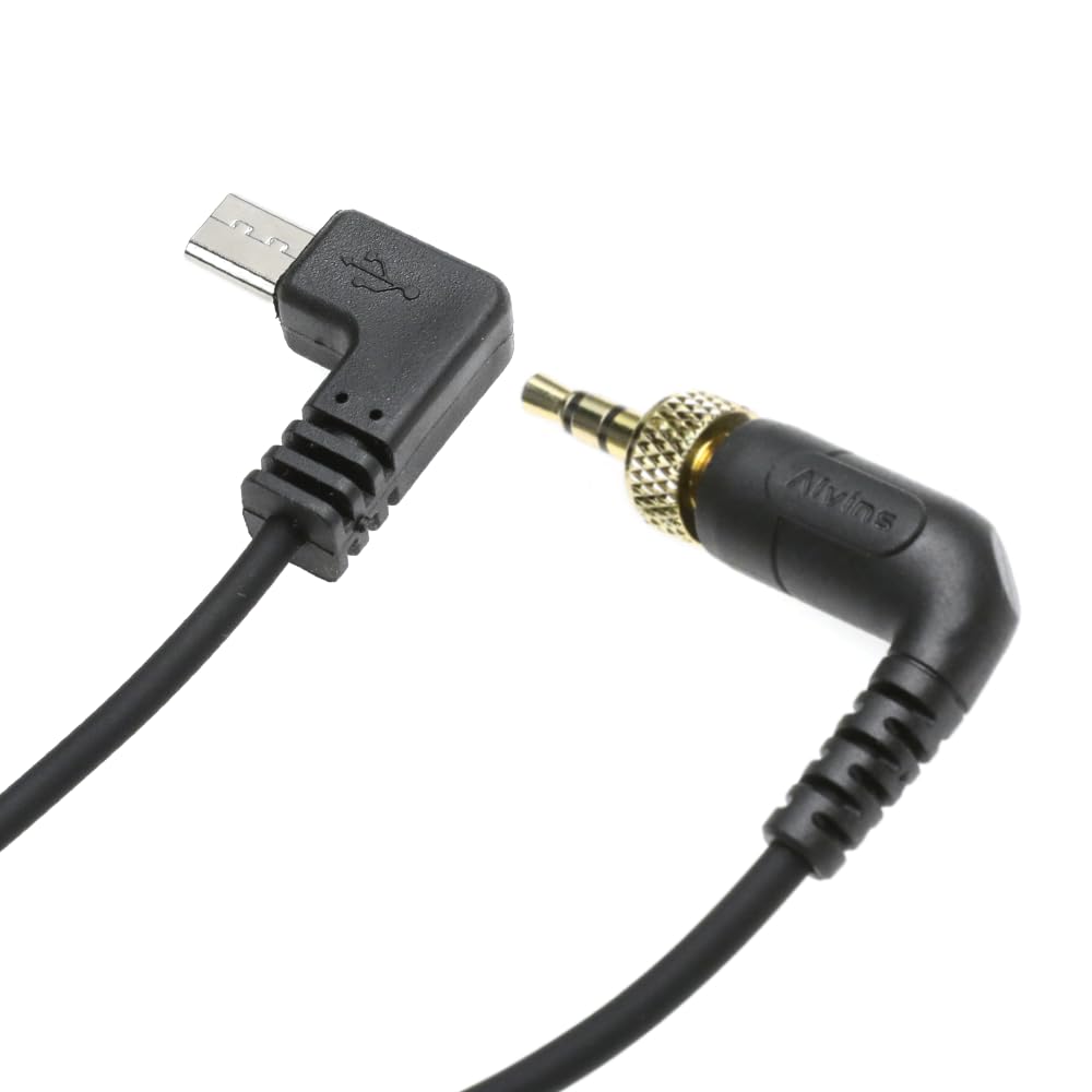 Alvin's Cables Câble timecode tentacule pour Sony FX3|FX30|A7S3|Caméra A1, câble timecode avec verrouillage TRS de 3,5 mm vers micro USB pour Deity TC-1, générateur de code temporel Tentacle SYNC E 35