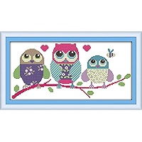 Kit Broderie Point De Croix Abillyn - Motif Chat Aquarelle, Tissu Pré-imprimé