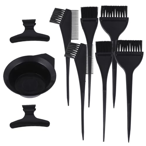 LOLIPPYY Kit Para Teñir El Cabello 9 Piezas Herramienta Para Teñir Cepillos y Cuenco Tamaño Estándar Uso Profesional y Doméstico Salón Peluquería Pinzas