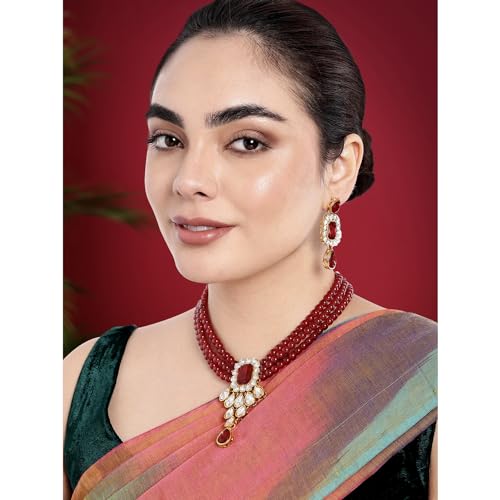 Image of Peora Crystal Faux Pearl Jewellery Gift Set for Women