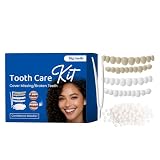JHAZUN Kit Di Riparazione Per Protesi Dentale Provvisorie, 2 Paia Di Protesi Dentarie Con Pinza, Denti Finti Da Applicare Da Soli,Faccette Dentali, Vestibilità Confortevole
