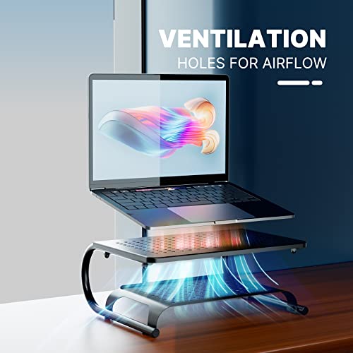 Huanuo Monitor Stand, 2 Tier Monitor Riser With Storage, Vented Computer Monitor Stand, Desktop Stand, Desk Shelf For Printer, Screen, Pc, Gaming Console, For Home & Office #TOP2