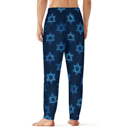 Blue Star of David Men's Pajama Bottoms Sleep Lounge Soft Comfy Pants Sleepwear3