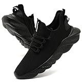 DLWKIPV Womens Slip on Walking Tennis Shoes for Women Work Running Athletic Gym Sports Sneakers Lightweight Casual Shoe Black Size US 8
