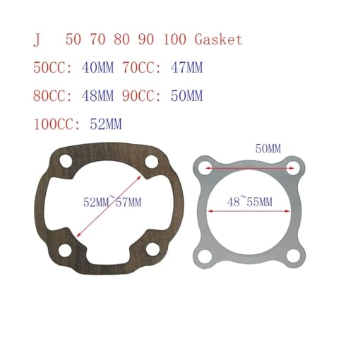 Kit alésage de cylindre 52mm améliorant la compression 100CC - 5