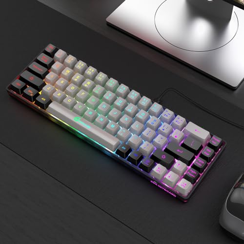 Image of 65% Gaming Keyboard, Wired Backlit Mini Keyboard, Ultra-Compact Anti-Ghosting No-Conflict 68 Keys Membrane Gaming Wired Keyboard for PC Laptop Windows Gamer