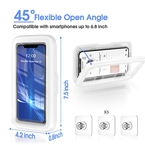 Lc-Dolida Shower Phone Holder Waterproof 480 Rotation Viewable Shower Phone Stand Case Mount For Bathroom Batheub Kitchen Wall Mirro With Iphone 14 13 12 11 Pro Max Xs Xr Up To 6.8" Cell Phone #TOP6