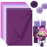 Koogel 330 Sheets Purple Tissue Paper, 14 x 10 Inch Plum Wrapping Paper 6 Colors for Gift Bags Weddings Birthday Halloween Decorations DIY Crafts