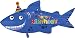 Happy Birthday Blue Shark Shape 39" Mylar Foil Balloon
