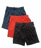 Boys Core Performance 3-Pack Moisture Wicking Shorts (Black Red Navy, 18)