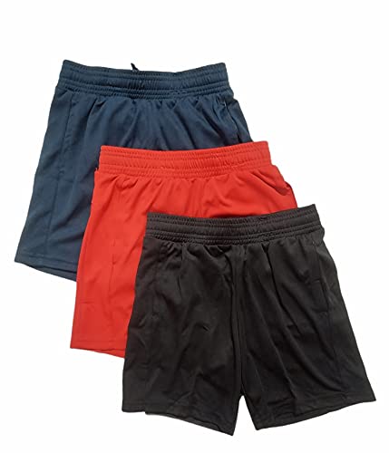 Boys Core Performance 3-Pack Moisture Wicking Shorts (Black Red Navy, 18) #TOP1