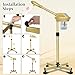 Facial Steamer Professional with More Steam for Deep Cleansing and Hydration, Estheticians Steamer on Wheels with Time Setting, Face Steamer Adjustable Height for Beauty, Spa and Home Use（Golden）
