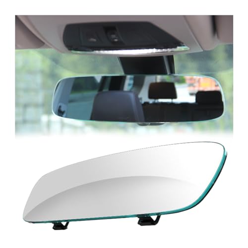 Bittwee Car Rear View Mirror, 11.81 Inch HD Glass Frameless Automotive Panoramic Convex Interior Clip-on Wide Angle Mirror for Reduce Blind Spot, Universal for SUV, Truck, RV and More?White?