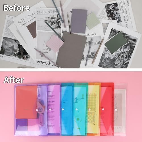 EOOUT 14pcs Plastic Envelopes, Plastic Folders for Documents, Poly Folders with Snap Closure, A4 Size, Letter Size, for School and Office Supplies by EOOUT - Image 5
