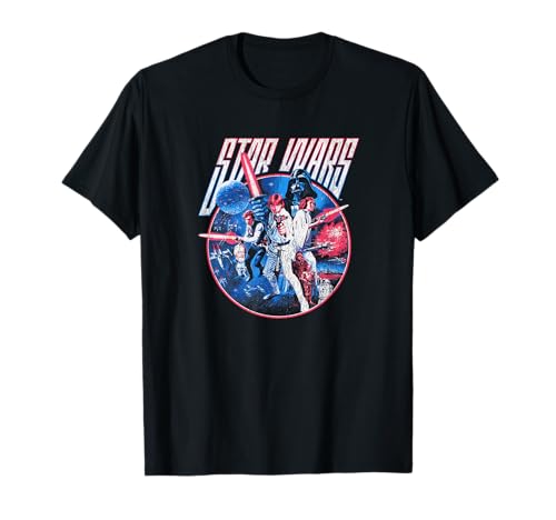 T-Shirt Star Wars nostalgie de l'affiche originale de la trilogie