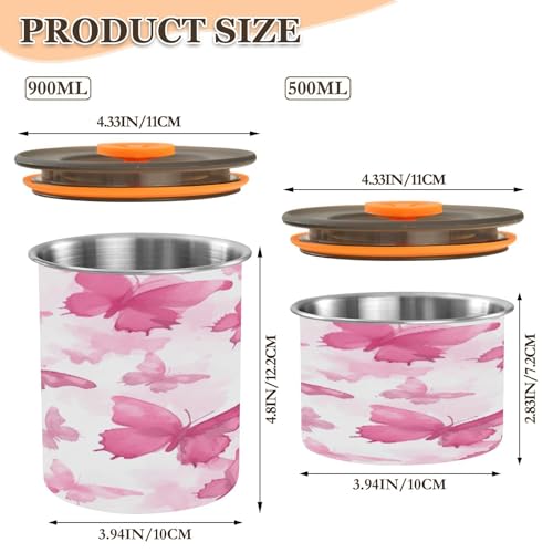 Envase hermético acero inox 500ml con tapa rosa miniatura 2
