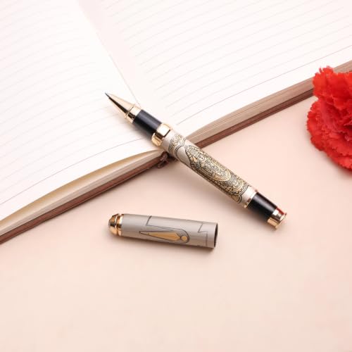 Image of Stylish Engraved Metal Pen, Gift for Office Use (Tirupati Balaji), Ink Color-Blue
