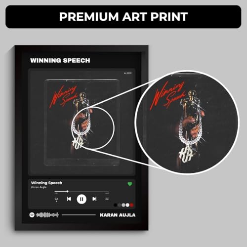 Image of Karan Aujla Posters | Framed A4 Sized (31 x 23 cm) | Karan Aujla's Making Memories, Street Dreams, Four Me & more for Wall, Bedroom, Living room | Light Minimalist | Double Tape Included Visit the Funk You Store Store (F 132)