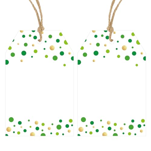 Anwyll Gift Tags with String - 100 Pcs Green Gift Tags for Presents