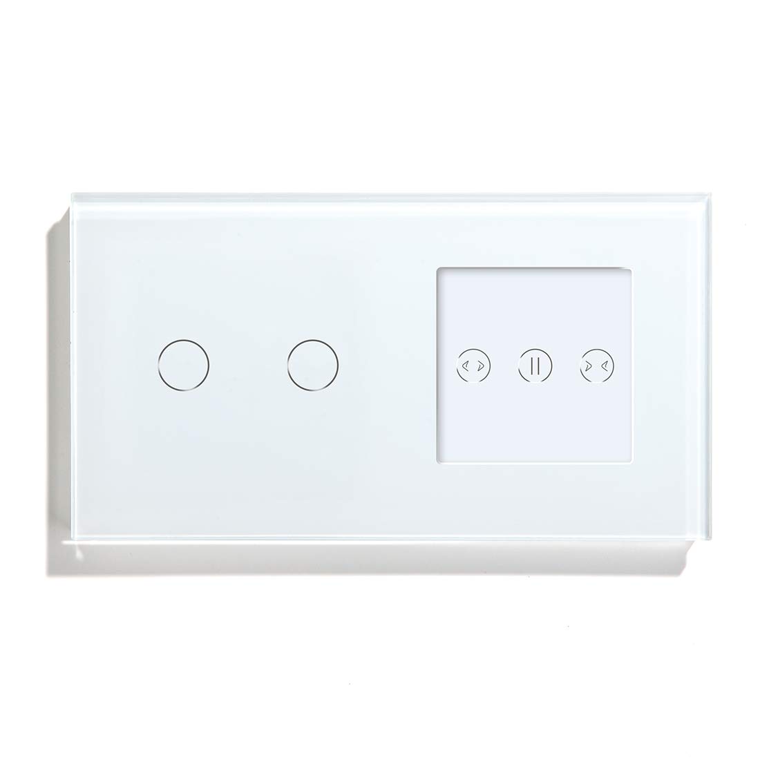 Rolladenschalter,Rolladenschalter Smart Smart WiFi-Berührungsschalter mit Curtain White Crystal Glass Panel Blind Work(White)