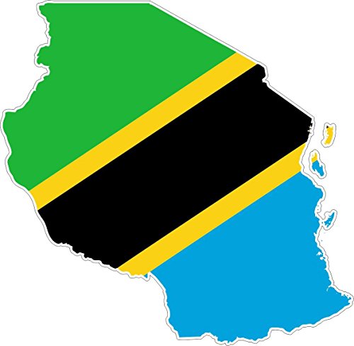Akachafactory Autocollant Sticker adhesif Voiture Vinyle Drapeau Carte Tanzanie