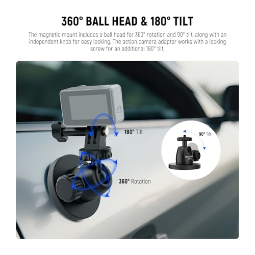 Image of NEEWER Basics Magnetic Action Camera Mount for Car Video Recording, GP-101