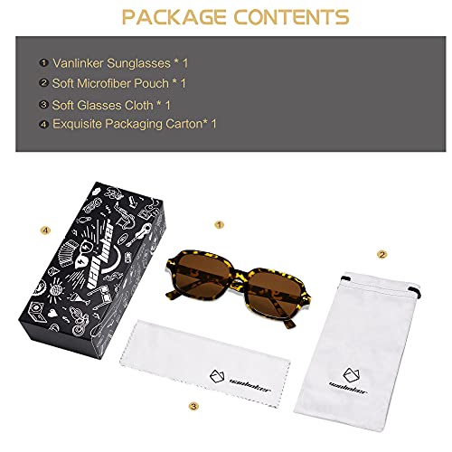 Buy VANLINKER Trendy Rectangle Yellow Sunglasses for Women uv400 90's