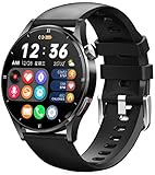 ★MULTIFUNKTIONALE SMART WATCH FÜR MÄNNER UND FRAUEN★：Smartwatch mit Anruffunktion, Schrittzähler ohne App und Handy, Kalorienzähler Armband, Musiksteuerung, Wecker, Herzfrequenz, Schlafüberwachung, Blutdruck, Sport-Modi, Smartwatch mit WhatsApp Funktion, Anruf/Nachrichtenerinnerung,Trinkerinnerung, Sitzende Erinnerung, Stoppuhr, Countdown, Mehrsprachig, Wettervorhersage usw. Sie können den Bildschirm aktivieren,indem Sie Ihr Handgelenk drehen.
