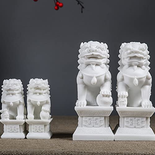 Huijutb Pair Of Fu Foo Dogs Guardian Lion Statues,Beijing Lions Feng Shui Decor For Home Ward Off Evil Energy Housewarming Congratulatory Gift (4.3Inch Height) #TOP6