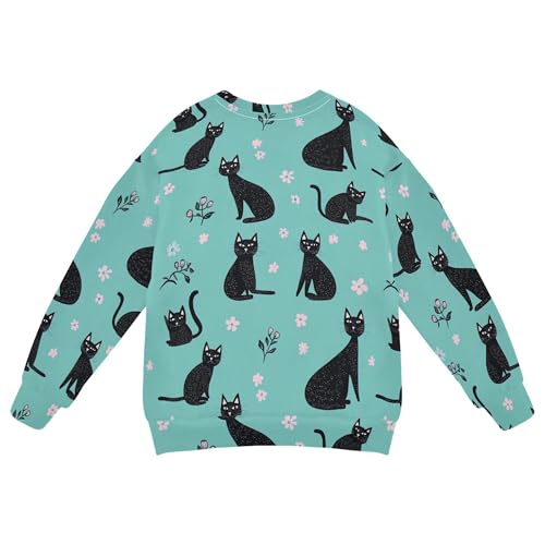 JUNZAN Sweet American Curlcats Turquoise Kids Boys Sweatshirt Hoodie Crewneck Tops Clothing Shirts Camping 4T2