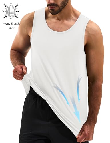 Cotrasen Men's Tank Top UPF 50+ Sleeveless Shirt Cotton Moisture Wicking Casual Gym Workout Shirts Cooling Muscle Tee Shirt3